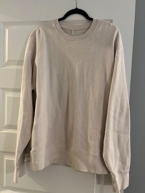 BR Logo Crewneck Sweater in Light Beige Mens XL